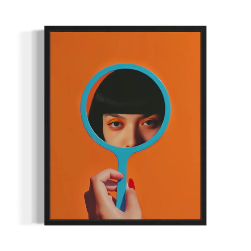 Woman with Mirror Canvas Prints Pop Art - Ready to Hang Canvas Prints