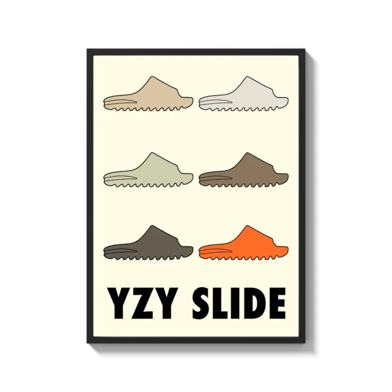 YZY Slide Art Canvas Prints for Modern Decor - Ready to Hang Canvas Prints