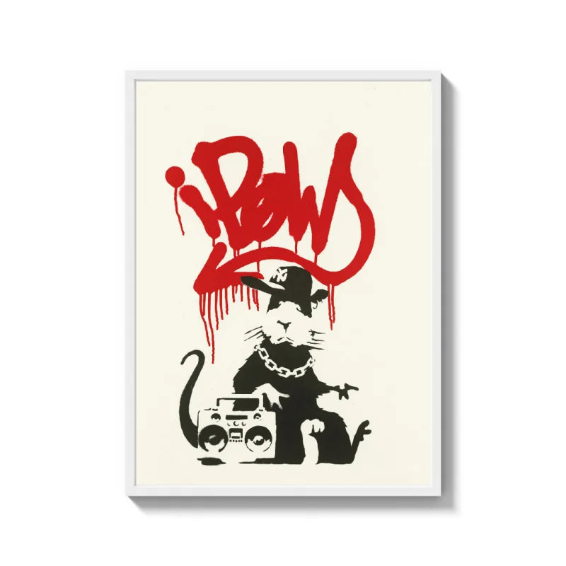 Banksy Rat Canvas Prints Ready to Hang Art - Ready to Hang Canvas Prints
