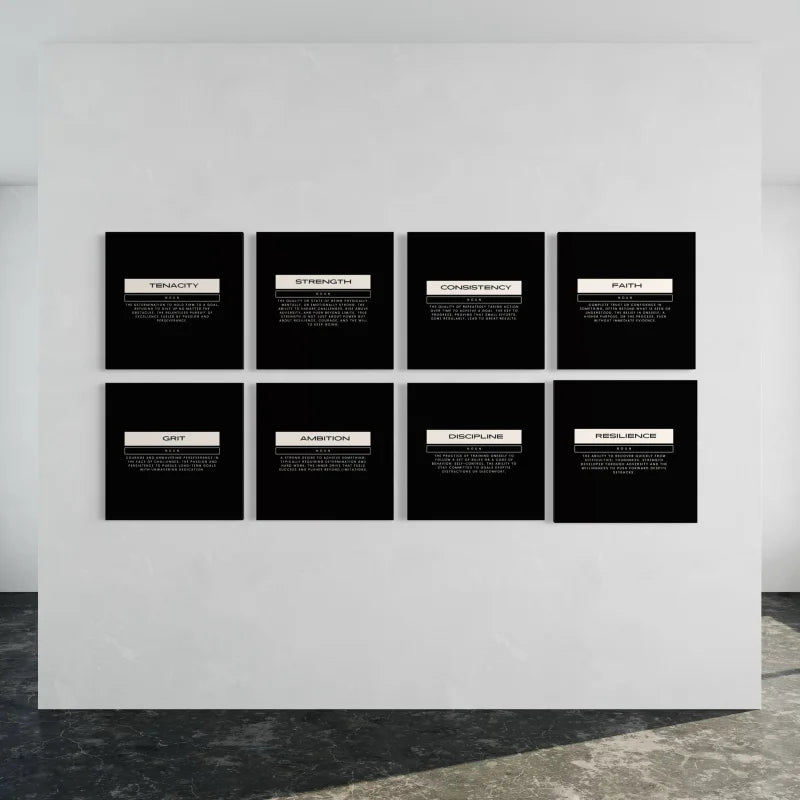 Black Ambition Definition Canvas Prints Wall Art - Typography & Word Art