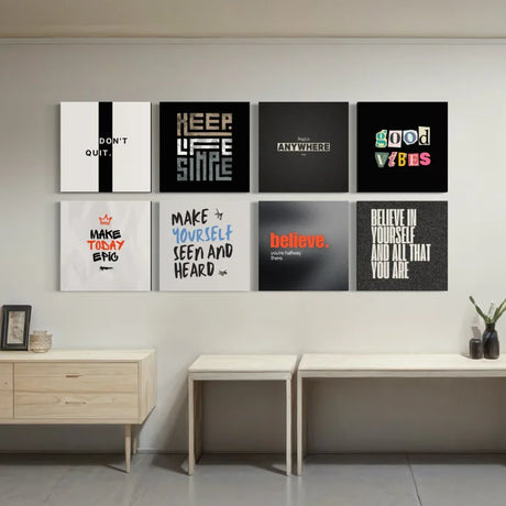 Black Square Typography Canvas Prints Wall Art - Typography & Word Art