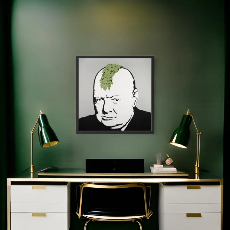 Churchill Mohawk Pop Art Canvas Prints - Pop Art