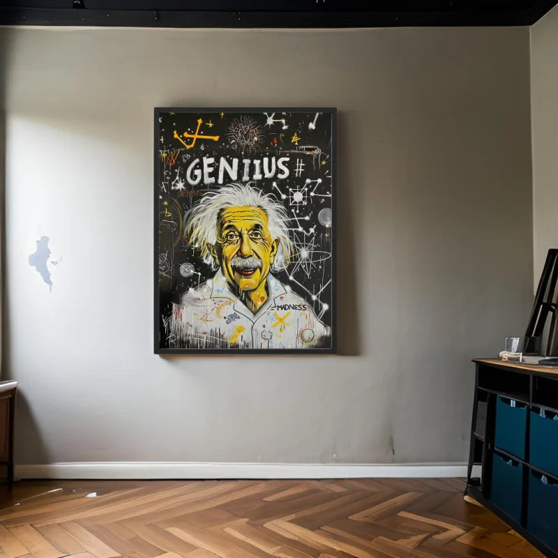 Einstein Graffiti Portrait Canvas Prints - Ready to Hang Canvas Prints