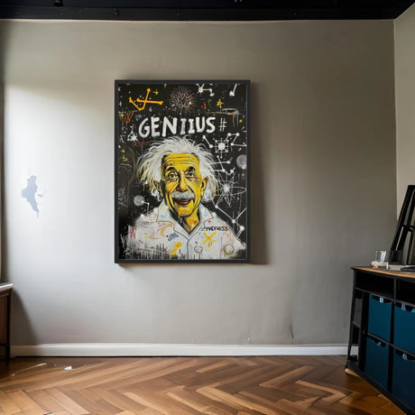 Einstein Graffiti Portrait Canvas Prints - Ready to Hang Canvas Prints