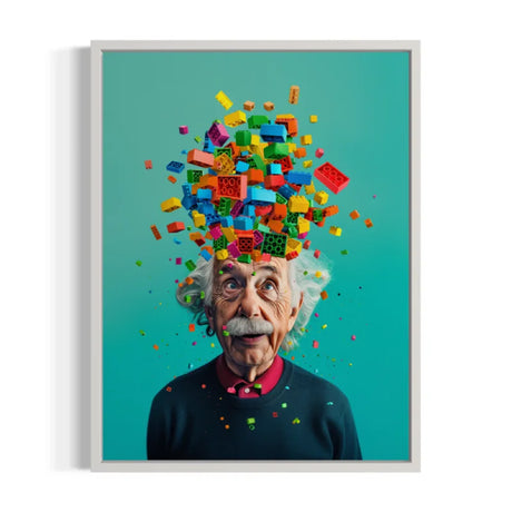 Einstein Lego Explosion Pop Art Canvas Prints - Ready to Hang Canvas Prints