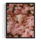 Elephant and Pink Flowers Canvas Prints - Ready to Hang Canvas Prints
