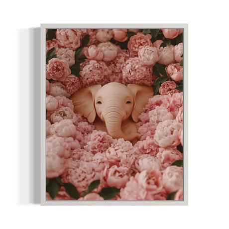 Elephant and Pink Flowers Canvas Prints - Ready to Hang Canvas Prints
