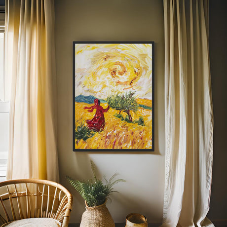 Impasto Figure in Field Canvas Prints - Legends & Icons