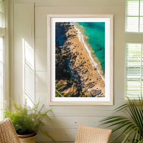 Framed Aerial Beach Fine Art Print - Framed Fine Art Prints