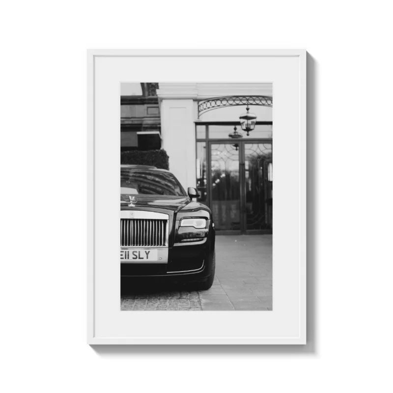 Framed Black and White Car Fine Art Print - Luxury & Lifestyle (Framed Fine Art)