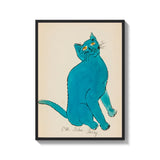 Framed Blue Cat Canvas Prints Wall Art - Ready to Hang Canvas Prints