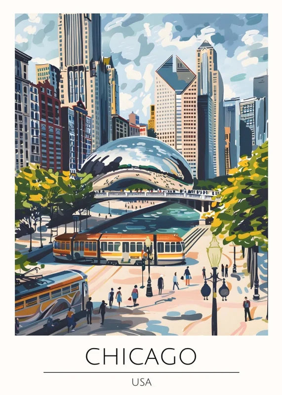 Framed Chicago Canvas Print World Tour Collection - Ready to Hang Canvas Prints