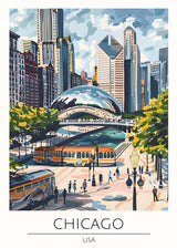 Framed Chicago Canvas Print World Tour Collection - Ready to Hang Canvas Prints