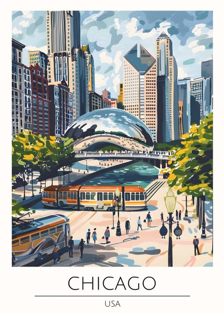 Framed Chicago Canvas Print World Tour Collection - Ready to Hang Canvas Prints