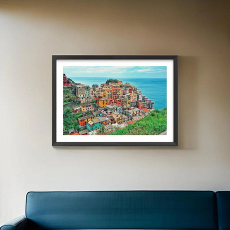 Framed Coastal Village Fine Art Print - Framed Fine Art Prints