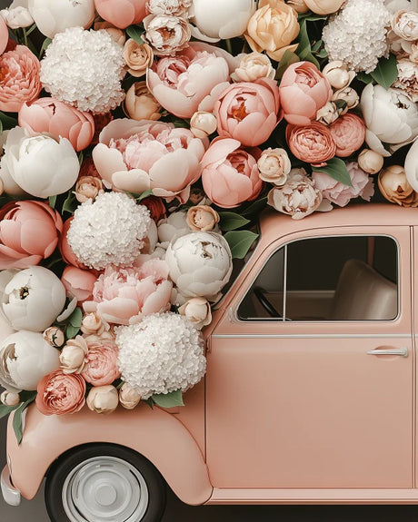 Framed Floral Car Canvas Prints Wall Art - Ready to Hang Canvas Prints