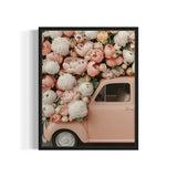 Framed Floral Car Canvas Prints Wall Art - Ready to Hang Canvas Prints