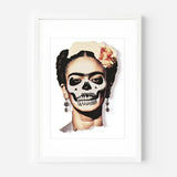Framed Frida Kahlo Skull Art Decay Series - Legends & Icons