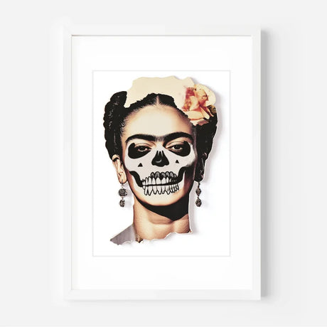 Framed Frida Kahlo Skull Art Decay Series - Legends & Icons