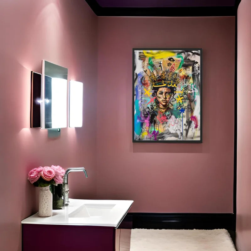 Framed Graffiti Portrait Canvas Prints - Ready to Hang Canvas Prints
