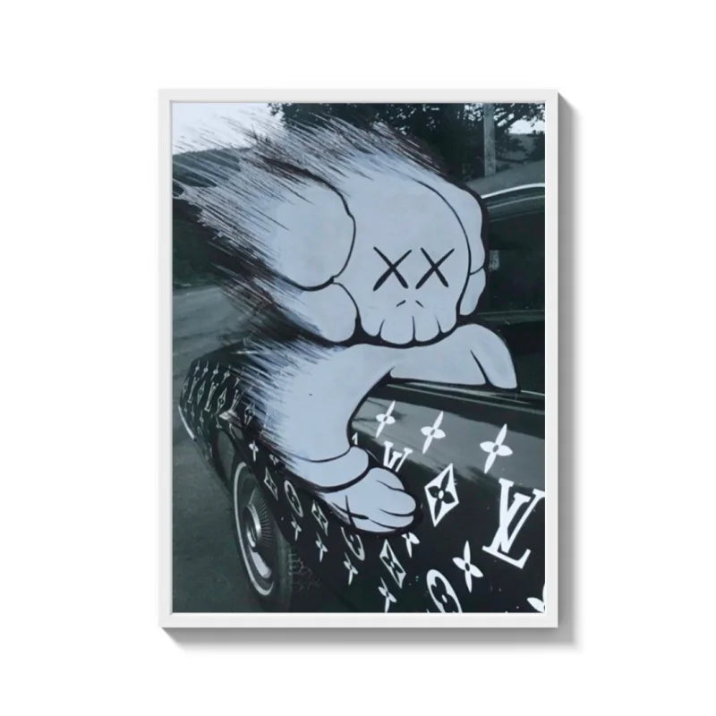 Framed KAWS Car Canvas Prints - Ready to Hang Canvas Prints