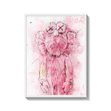 Framed Pink KAWS Canvas Prints Art - Ready to Hang Canvas Prints