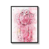 Framed Pink KAWS Canvas Prints Art - Ready to Hang Canvas Prints