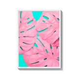 Framed Pink Monstera Canvas Prints Wall Art - Ready to Hang Canvas Prints