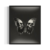 Framed Skull Butterfly Canvas Prints Art - Ready to Hang Canvas Prints