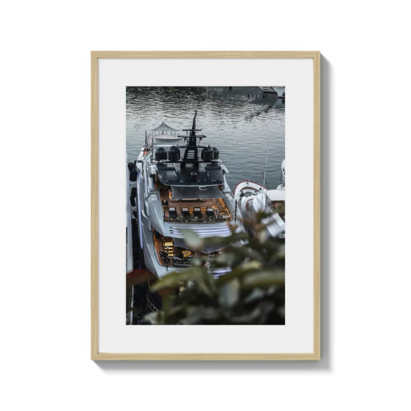 Framed Yacht Fine Art Print Gallery Quality - Luxury & Lifestyle (Framed Fine Art)