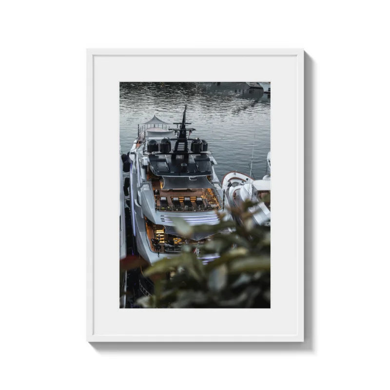 Framed Yacht Fine Art Print Gallery Quality - Luxury & Lifestyle (Framed Fine Art)