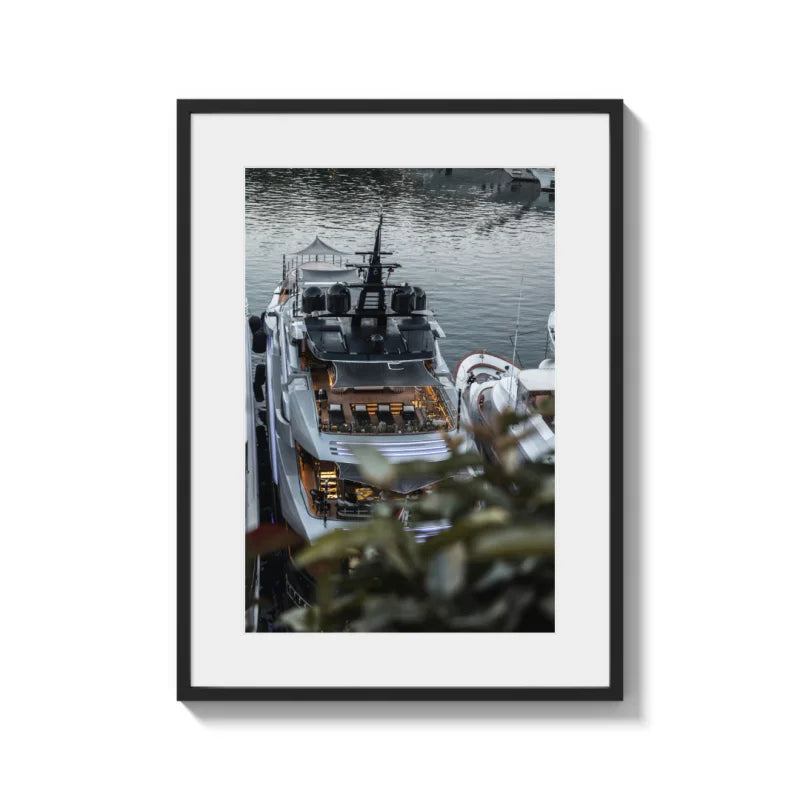 Framed Yacht Fine Art Print Gallery Quality - Luxury & Lifestyle (Framed Fine Art)