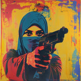Hijab Woman Gun Pop Art Canvas Prints - Pop Art