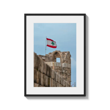 Lebanese Flag Fine Art Print Framed Ancient Ruins - Framed Fine Art Prints