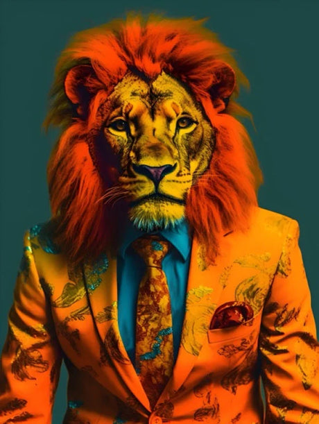 Lion in Suit Canvas Prints Pop Art - Ready to Hang Canvas Prints