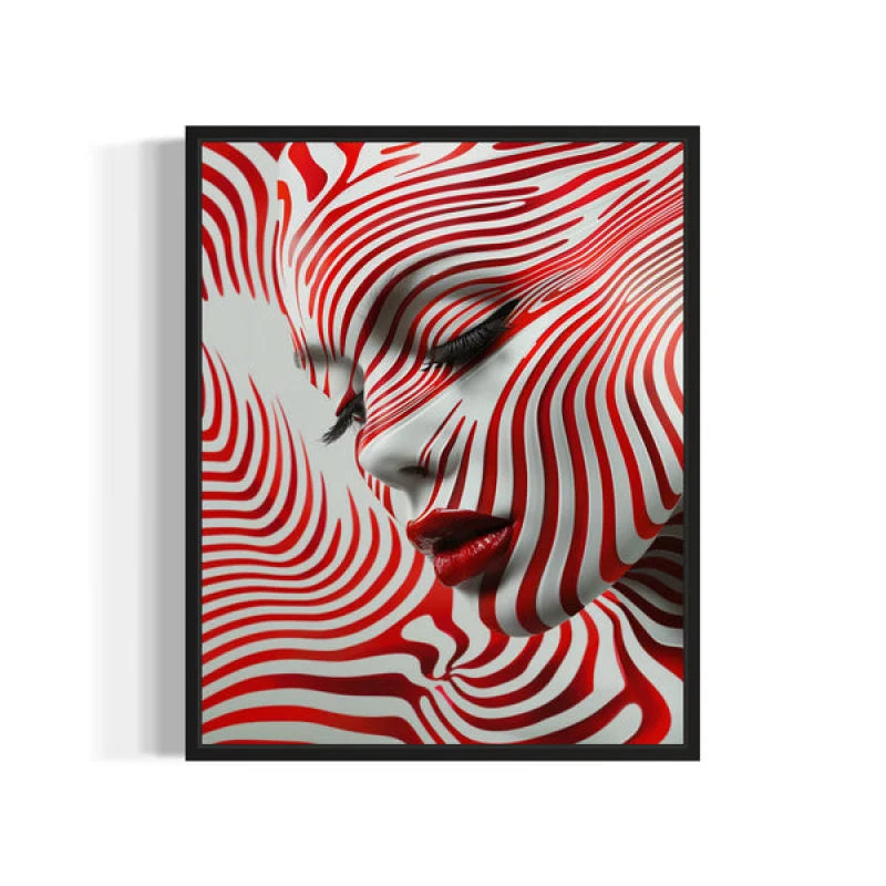 Red and White Face Art Canvas Prints - Ready to Hang Canvas Prints