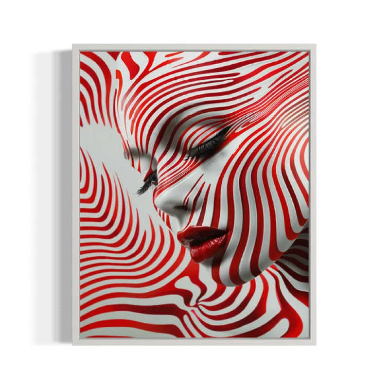 Red and White Face Art Canvas Prints - Ready to Hang Canvas Prints
