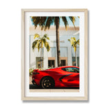 Red Sports Car Fine Art Print Framed - Luxury & Lifestyle (Framed Fine Art)