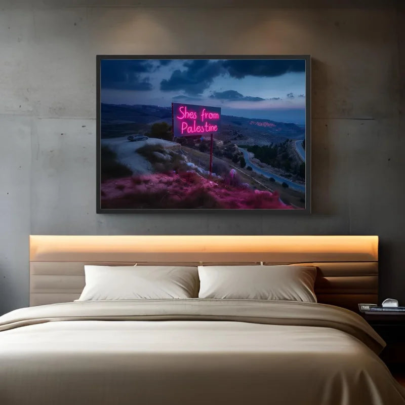 Shes from Palestine Canvas Prints Breaking Borders - Ready to Hang Canvas Prints