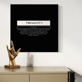 Tenacity Definition Canvas Prints Black and White Art - Typography & Word Art