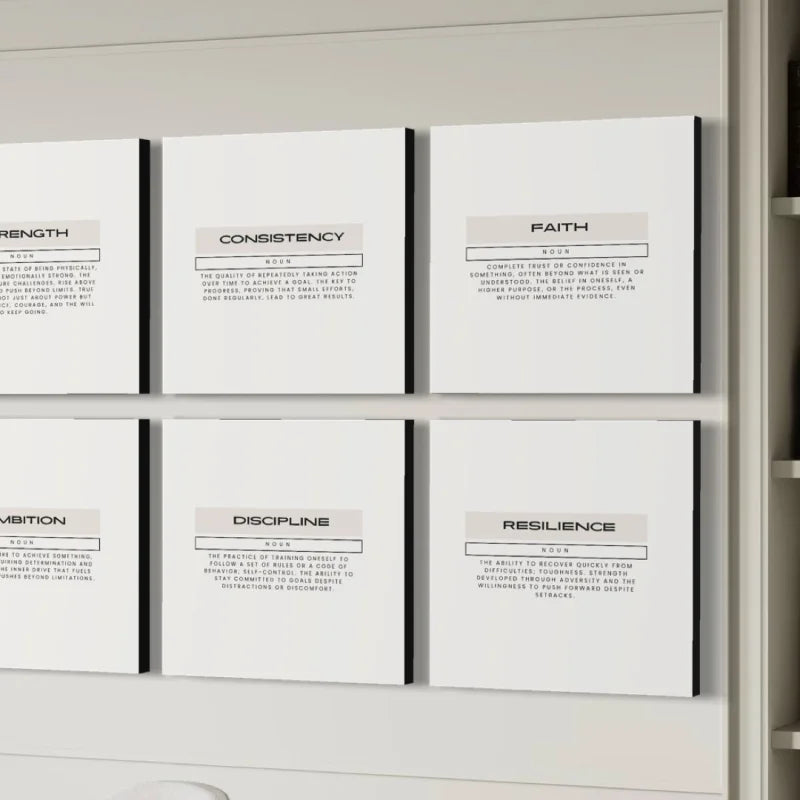 Tenacity Definition Canvas Prints Black and White Art - Typography & Word Art