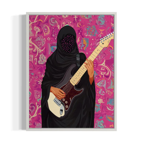 Veiled Guitarist Canvas Prints Breaking Borders Artwork - Ready to Hang Canvas Prints